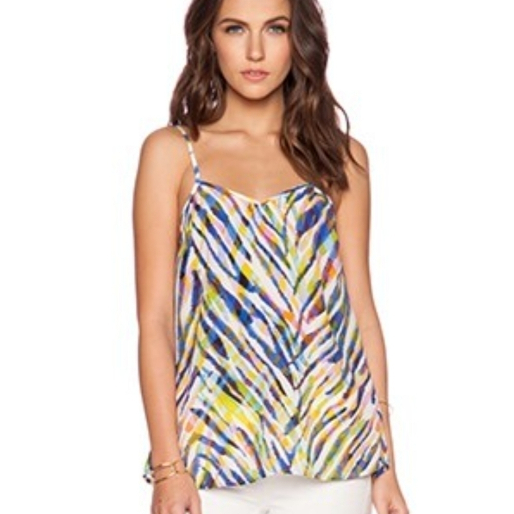 Tina Turk Adrienne Multicolor Silk Top Sleeveless Size Small